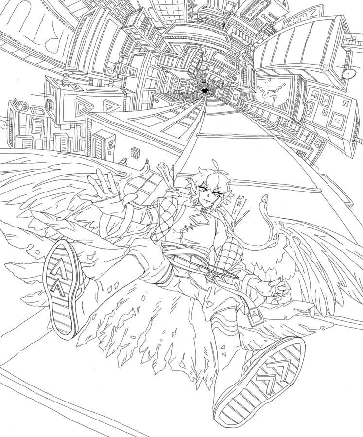 Original Art: A Freehand Study of Twisted Perspective.