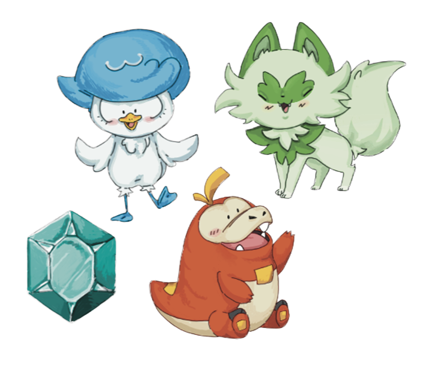 Pokemon Fan Art: Paldean Starters.